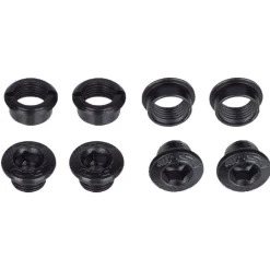 FSA E-Bike Chainring Bolts 6mm + Nuts 4mm - Steel - M8x0.75P (4 piece) - black