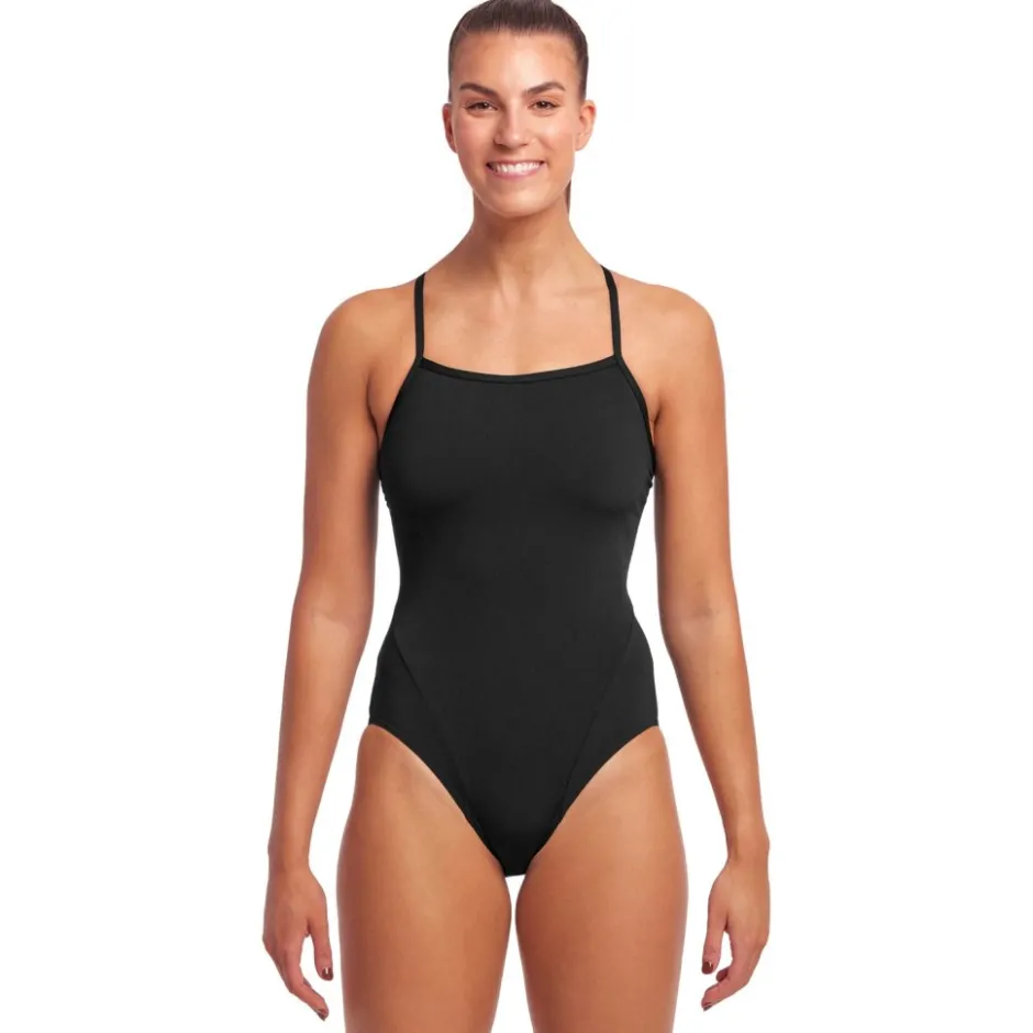 Zwembroeken & Bikini'S < Funkita Single Strap Eco Eendelig badpak voor dames - Still Black