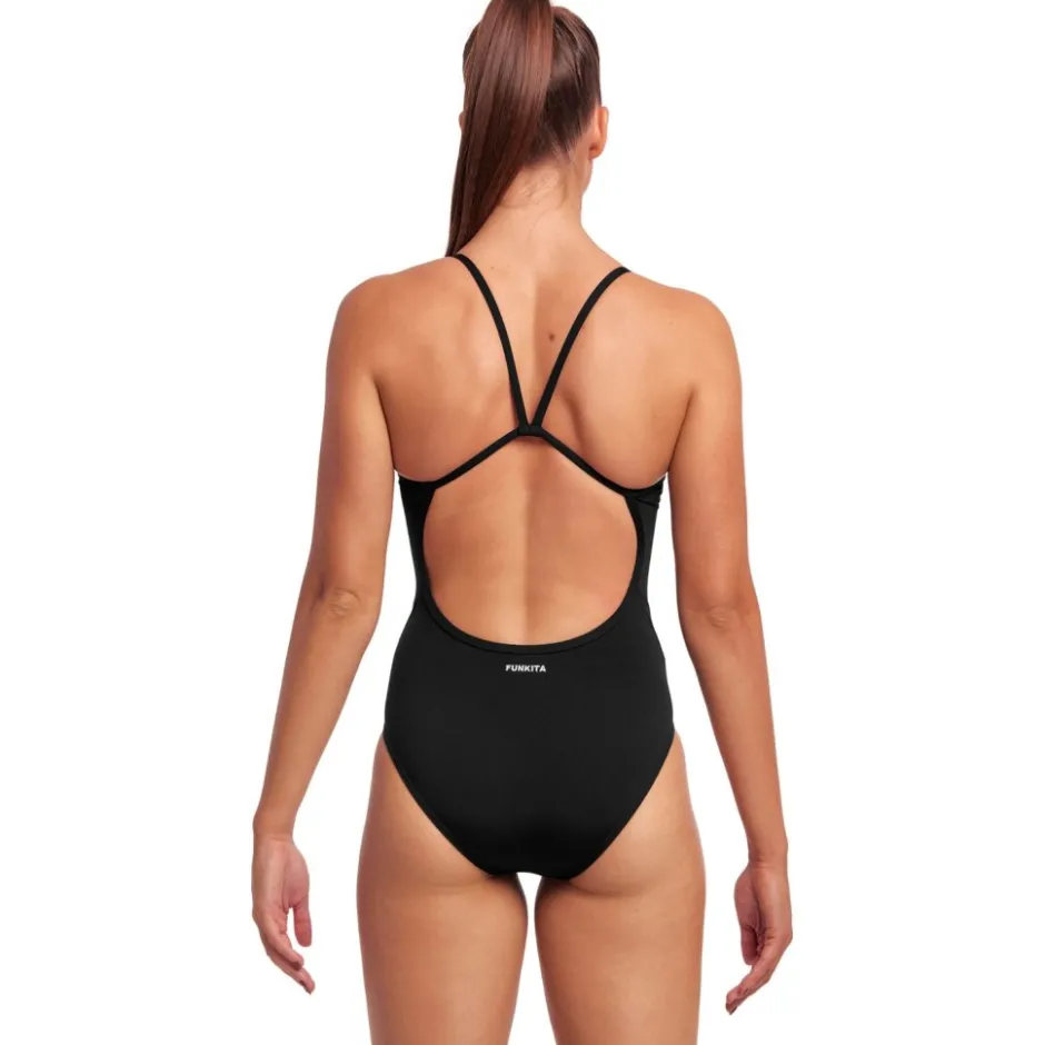 Zwembroeken & Bikini'S < Funkita Single Strap Eco Eendelig badpak voor dames - Still Black