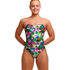 Funkita Single Strap Eco Eendelig badpak voor dames - Sub Lime