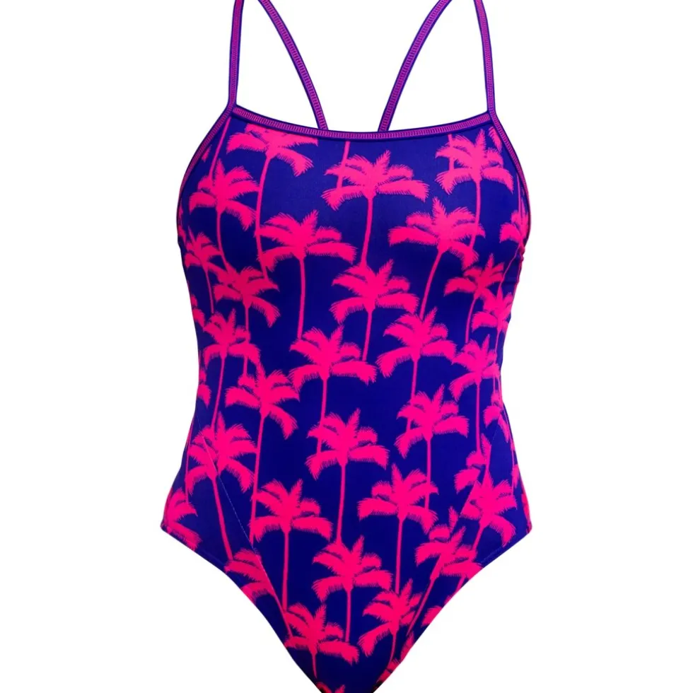 Funkita Single Strap Eco Eendelig badpak voor dames - Pinky Palms
