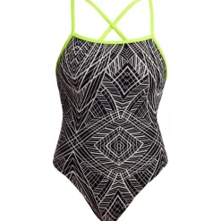Zwembroeken & Bikini'S < Funkita Strapped In Eco Eendelig badpak voor dames - Space Signals