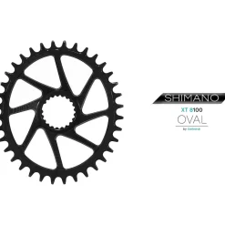 Garbaruk Melon MTB Chainring - Direct Mount / Oval / Narrow-Wide - for Shimano Deore XT M8100 / SLX M7100 - black