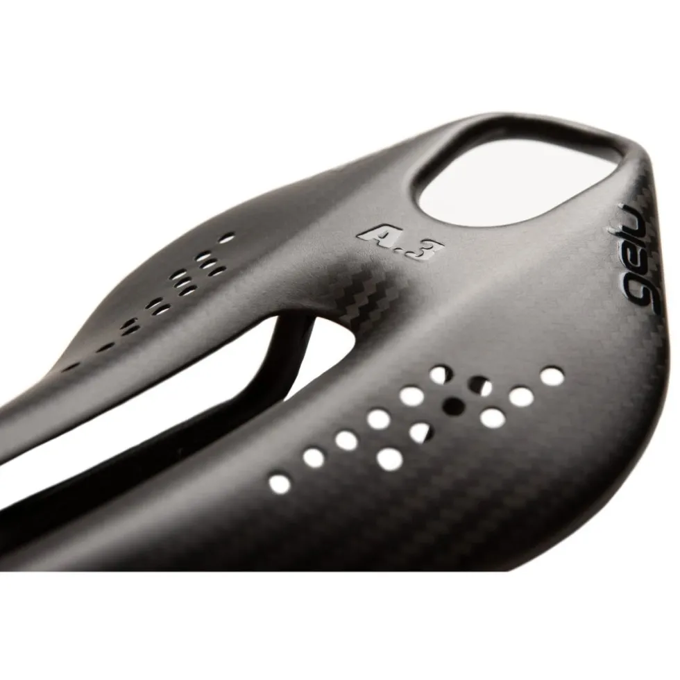 Gelu A3 Carbon Saddle with Punctured Top - black decals