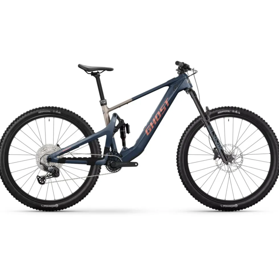 Ghost PATH RIOT CF Advanced - Carbon E-Mountainbike - 2025 - ink blue / coffee ice rose - glossy
