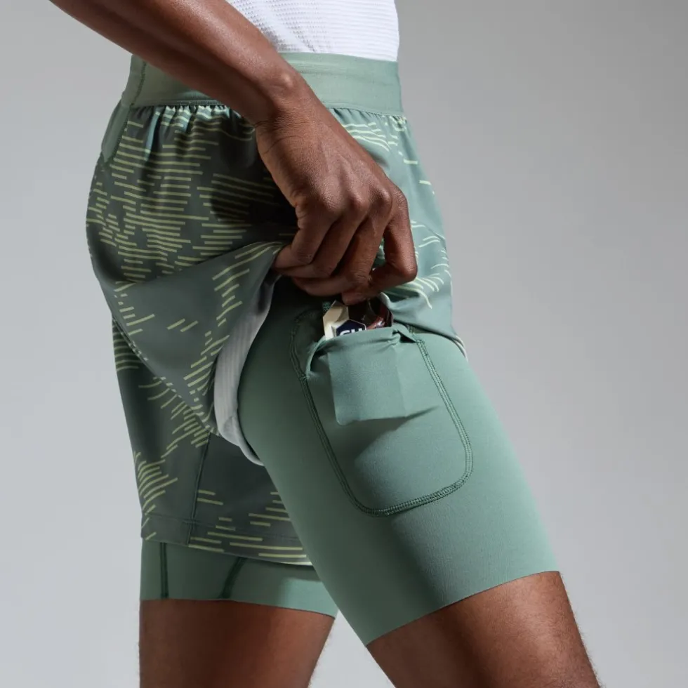 GOREWEAR Concurve 5 Inch Electro 2in1 Korte broeken Heren - crushed slate green / spring green DHDJ