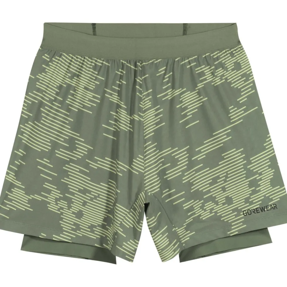 GOREWEAR Concurve 5 Inch Electro 2in1 Korte broeken Heren - crushed slate green / spring green DHDJ