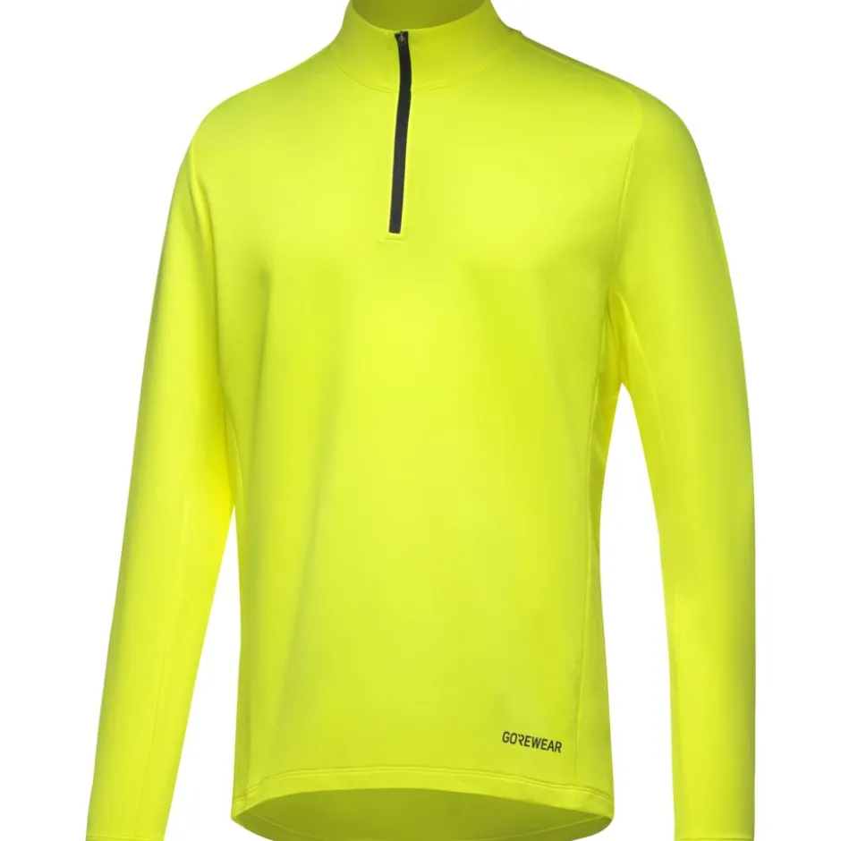 T-Shirts & Tops < GOREWEAR Everyday id 1/4-Zip Shirt et Lange ouwen Heren - neon yellow 0800