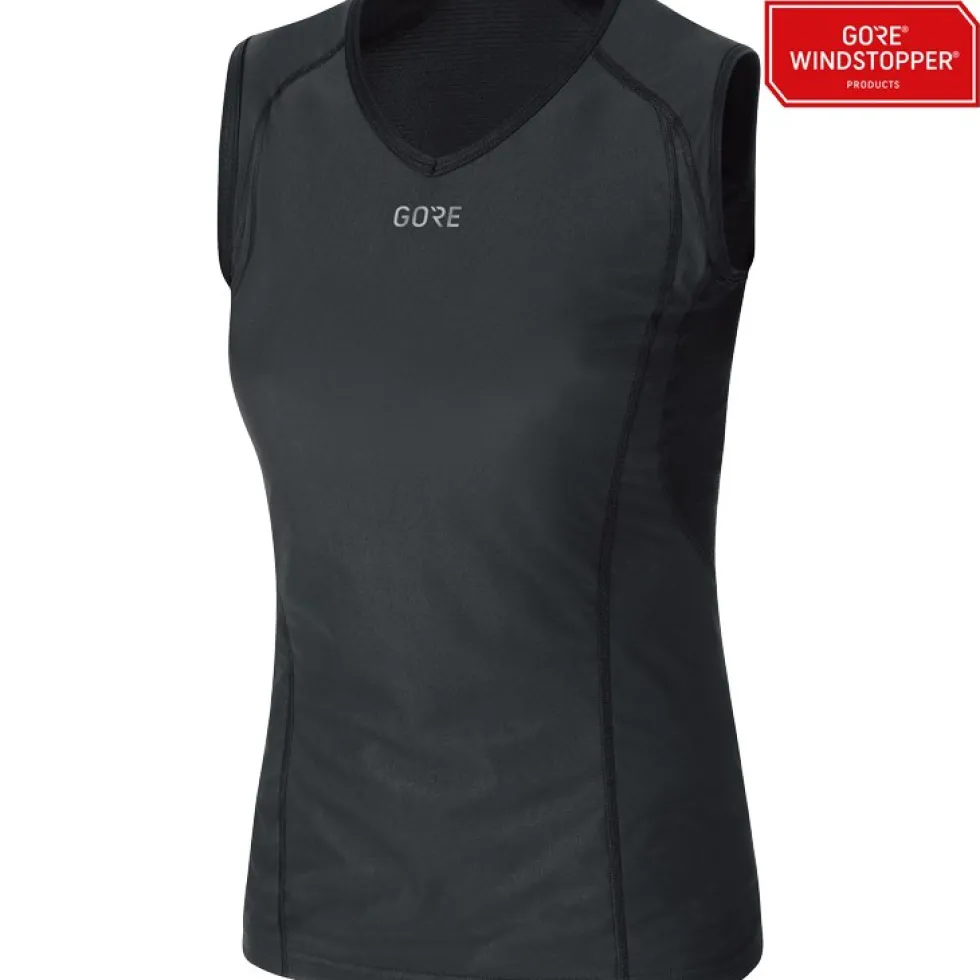 GOREWEAR GORE® WINDSTOPPER® Base Layer Shirt zonder mouwen Dames - zwart 9900