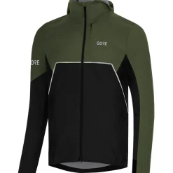 GOREWEAR R7 Partial GORE-TEX INFINIUM™ Jas met Capuchon Heren - black/utility green 99BH