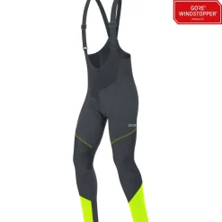 GOREWEAR C3 GORE® WINDSTOPPER® Fietsbroek met bretels Heren - zwart/neon yellow 9908