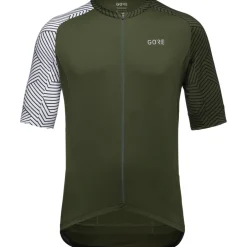 Wielershirts < GOREWEAR C5 Shirt et Korte ouwen Heren - utiity green/white BH01