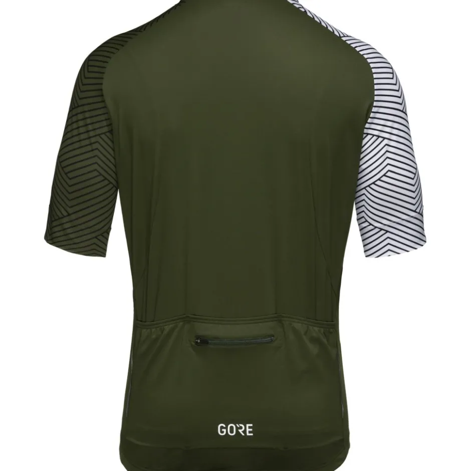 Wielershirts < GOREWEAR C5 Shirt et Korte ouwen Heren - utiity green/white BH01