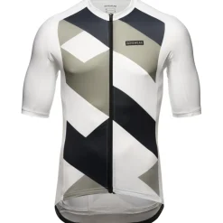Wielershirts < GOREWEAR Spirit Signal Fietsshirt et Korte ouwen Heren - white/lab gray 01BF