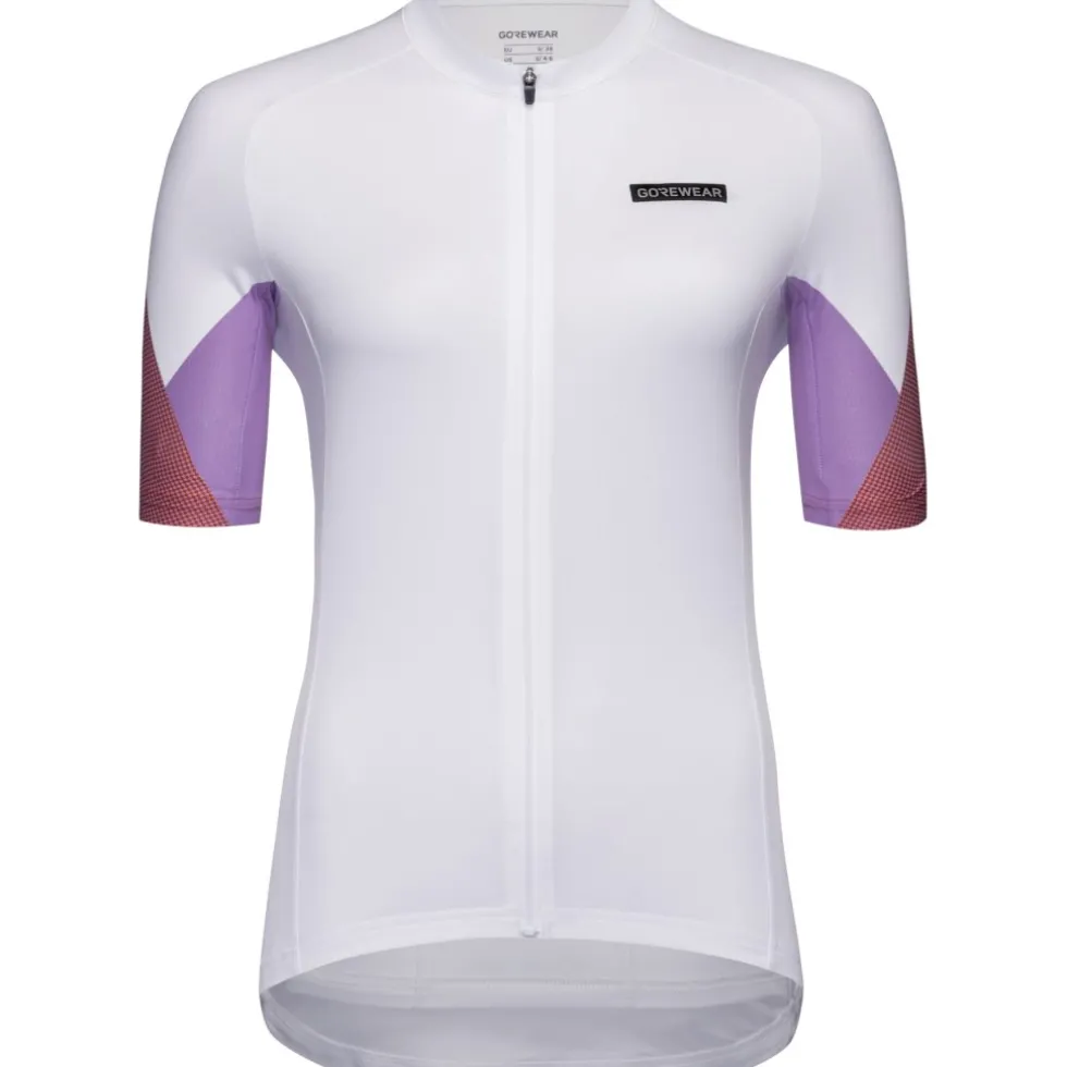 GOREWEAR Spirit Triangles Fietsshirt met Korte Mouwen Dames - white/lab red 01DC