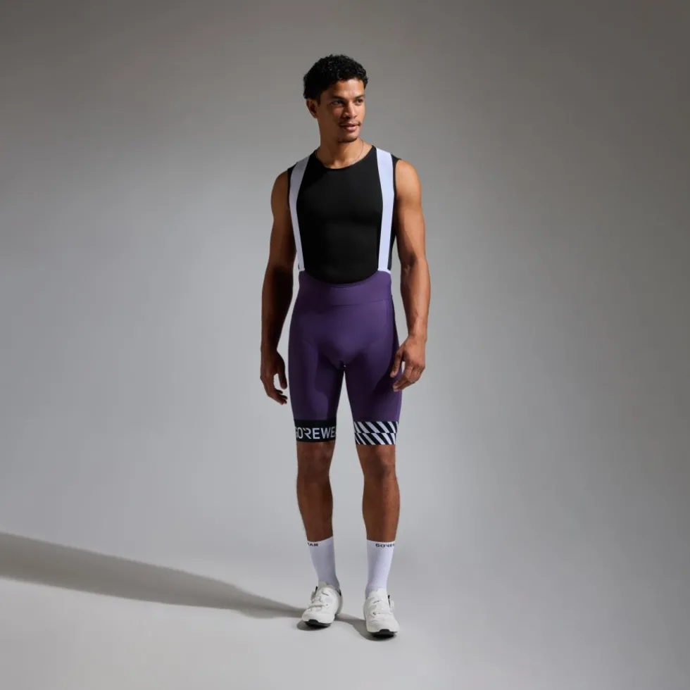 GOREWEAR Swiftride Optical Fietsshort met bretels voor heren - purple indigo DE00
