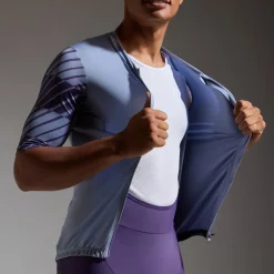 GOREWEAR Swiftride Optical Korte mouw shirt heren - amethyst grey / purple indigo DFDE