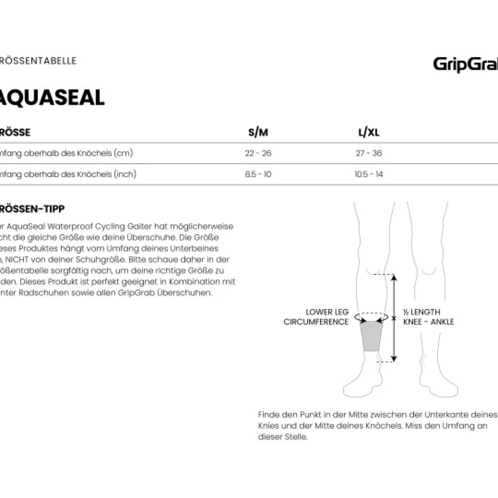 GripGrab AquaSeal Waterdicht Fiets-Gamaschen - Zwart