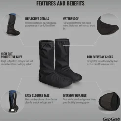 GripGrab DryFoot 2 Everyday Waterdichte Overschoenen - Zwart