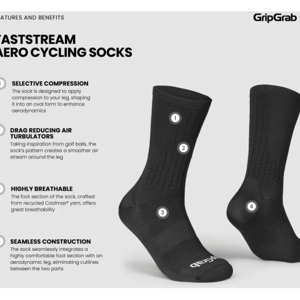 GripGrab FastStream Aero Fietssokken - Zwart