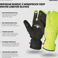 Winterhandschoenen < GripGrab Nordic 2 Deep Winter obter Windproof Handchoenen - Yeow hi-vi
