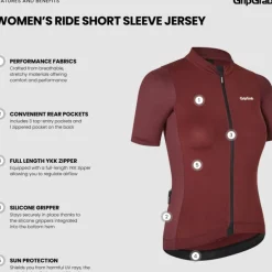 Wielershirts < GripGrab RIDE Fiethirt Korte ouwen voor Dae - Dark Red