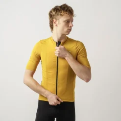 GripGrab RIDE Fietsshirt met Korte Mouwen Heren - Mustard Yellow