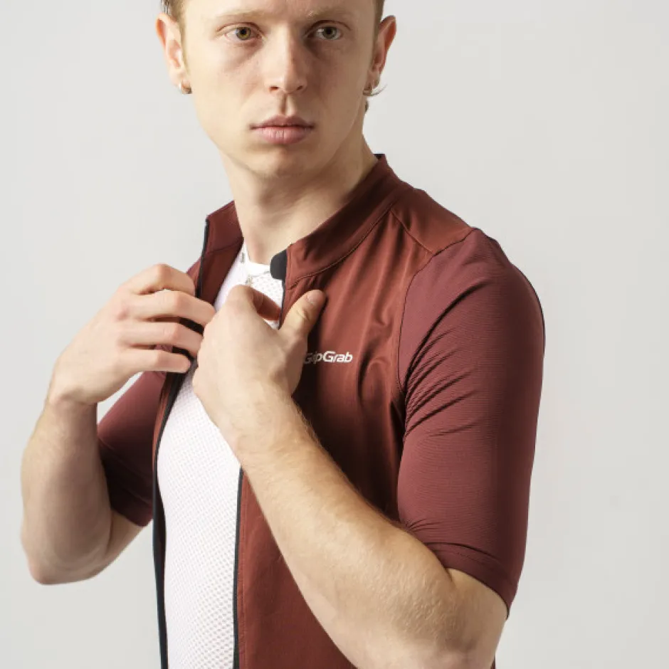 Wielershirts < GripGrab RIDE Fiethirt et Korte ouwen Heren - Dark Red