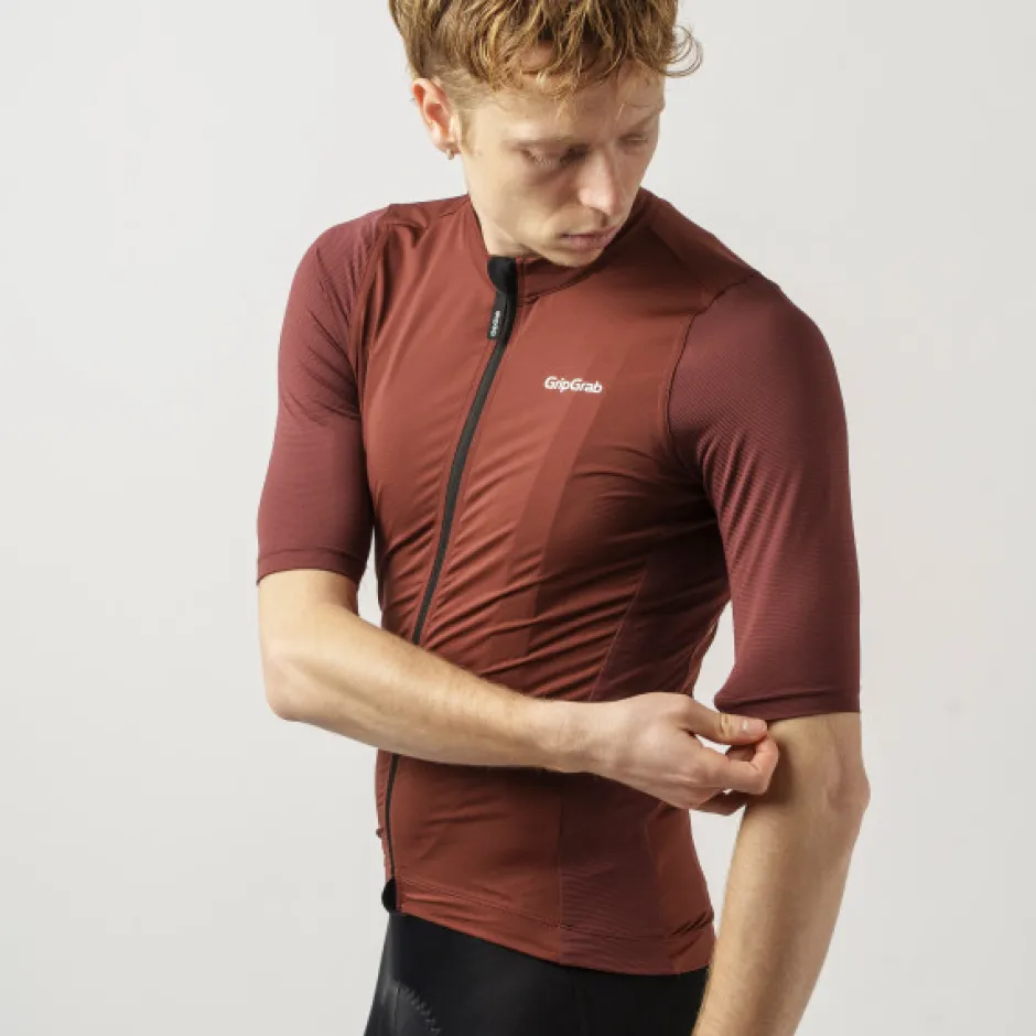 Wielershirts < GripGrab RIDE Fiethirt et Korte ouwen Heren - Dark Red