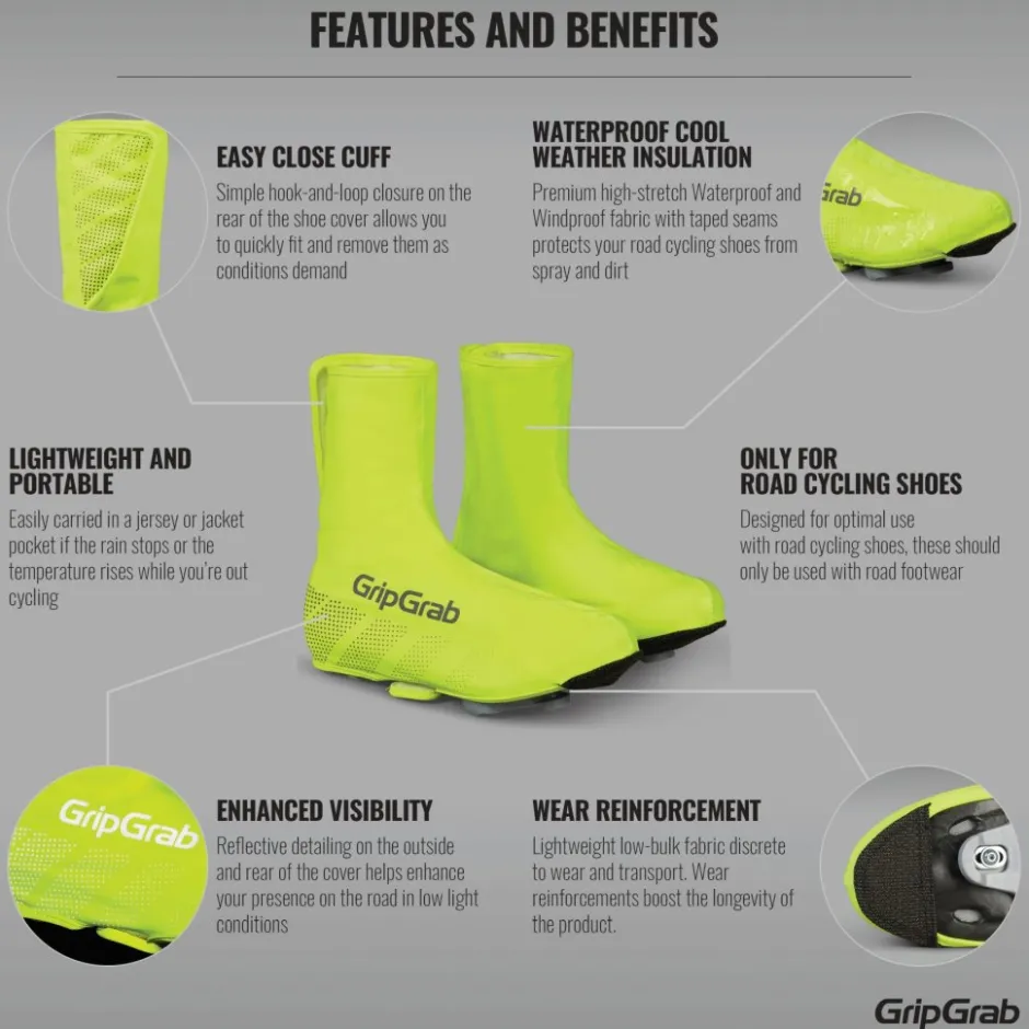 Overschoenen < GripGrab RIDE Hi-Vi Waterdichte Overchoenen - Yeow Hi-Vi