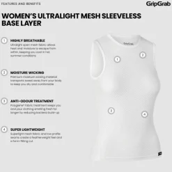 GripGrab Ultralight Mesh Mouwloos Base Layer voor Dames - White