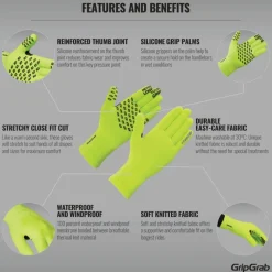 GripGrab Waterproof Knitted Handschoenen - Yellow Hi-Vis