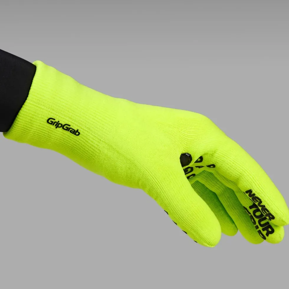 GripGrab Waterproof Knitted Handschoenen - Yellow Hi-Vis