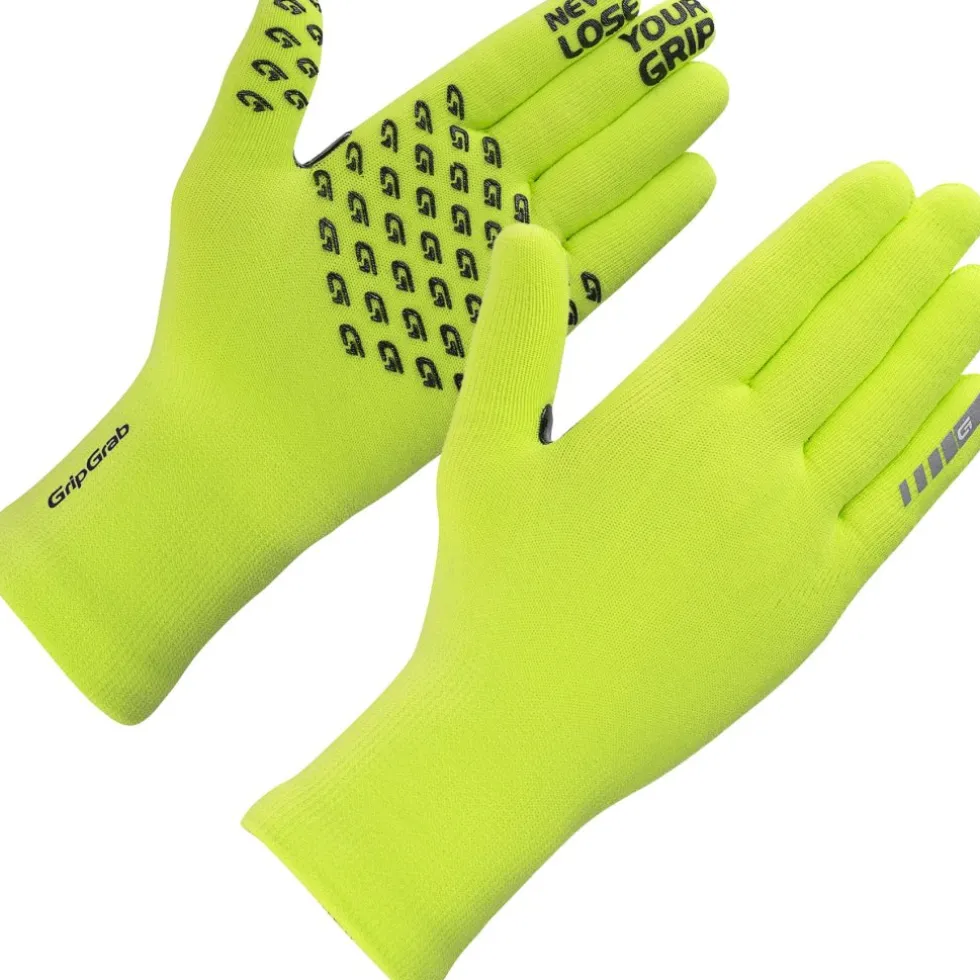 GripGrab Waterproof Knitted Handschoenen - Yellow Hi-Vis
