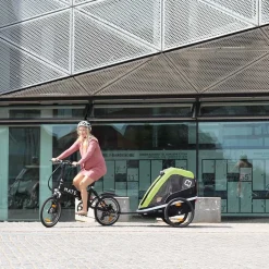 Hamax Avenida Fietskar voor 2 Kinder - Incl. dissel en buggywiel - olijfgroen
