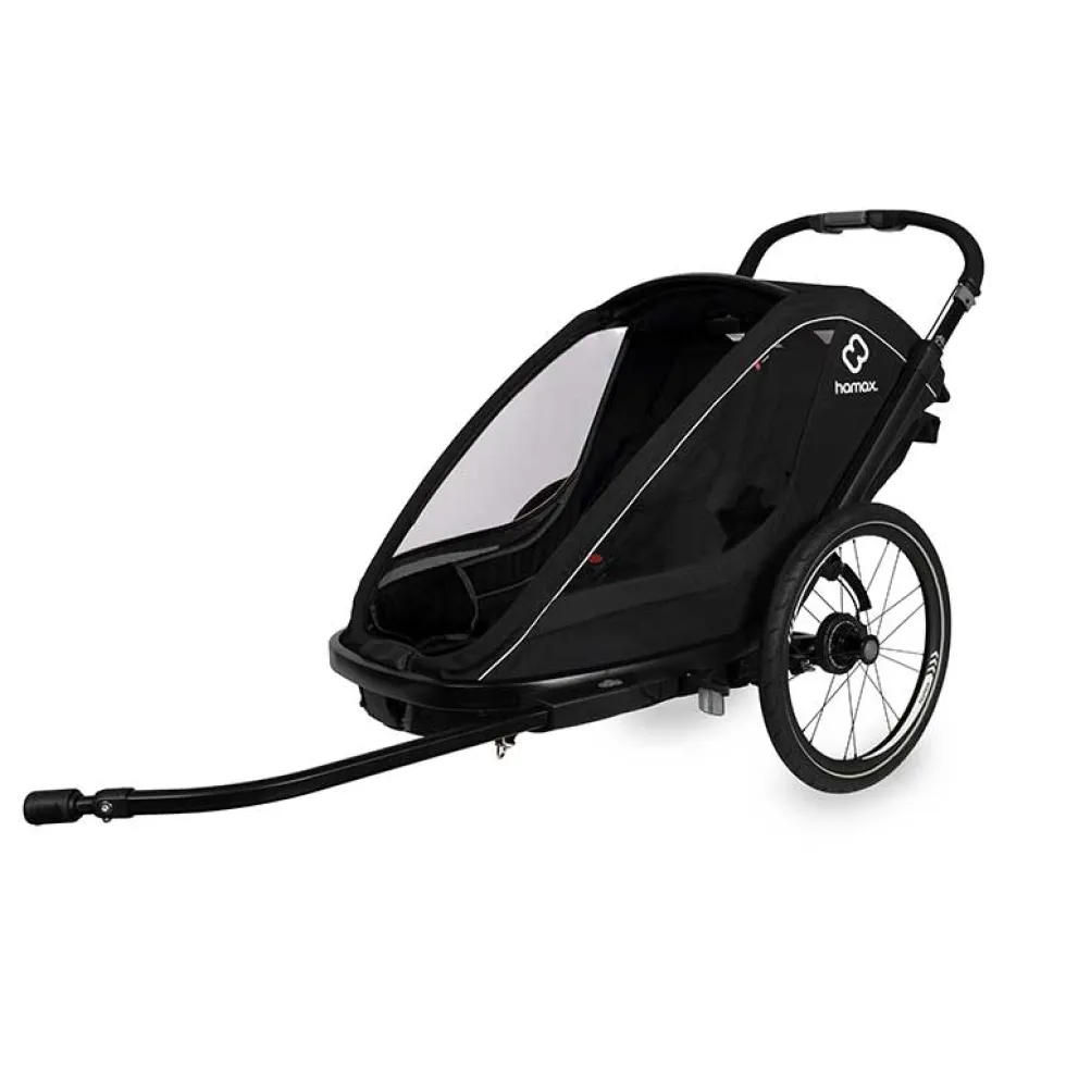 Hamax Breeze Fietskar voor 2 Kinder - Incl. dissel en buggywiel - zwart
