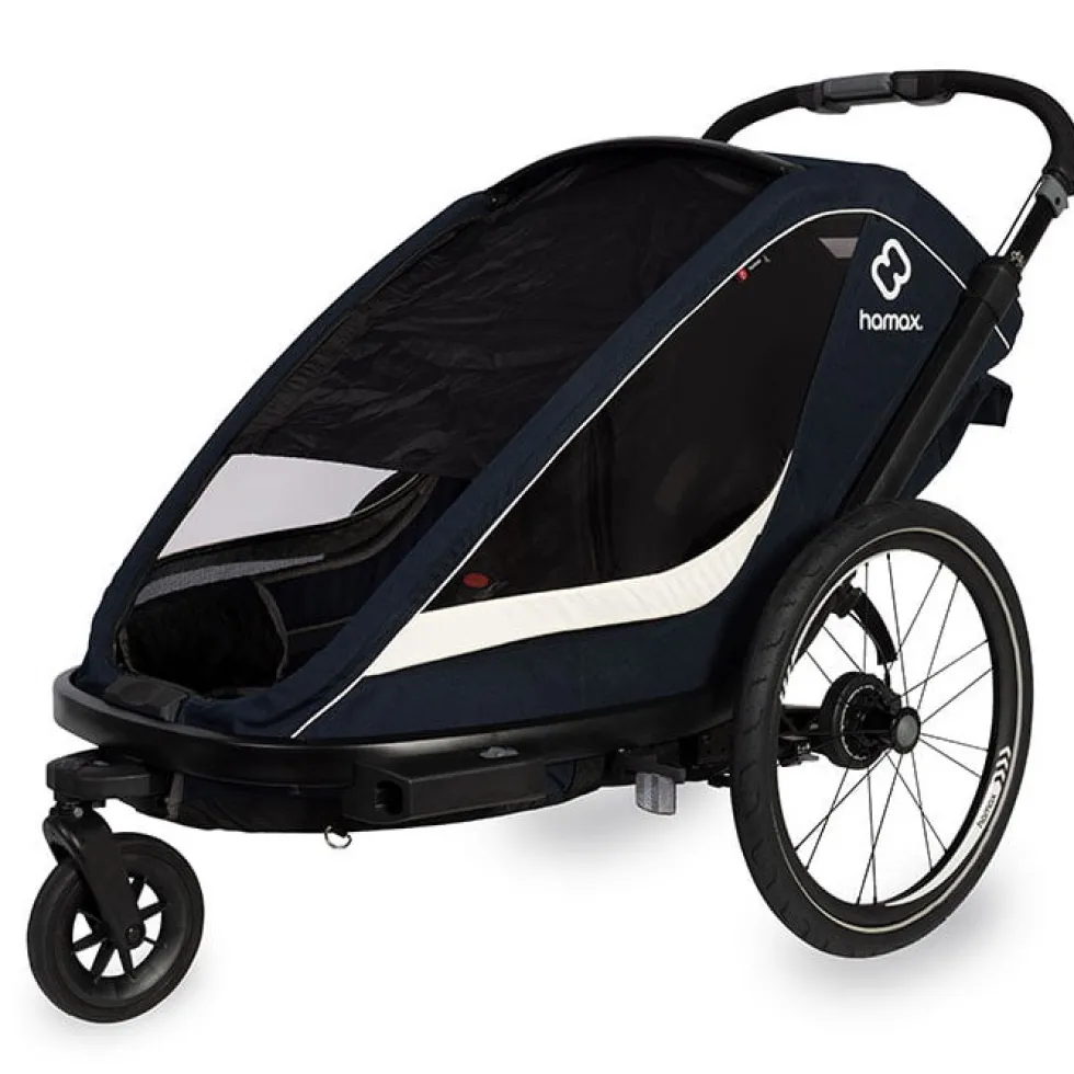 Hamax Breeze Fietskar voor 2 Kinder - Incl. dissel en buggywiel - zwart