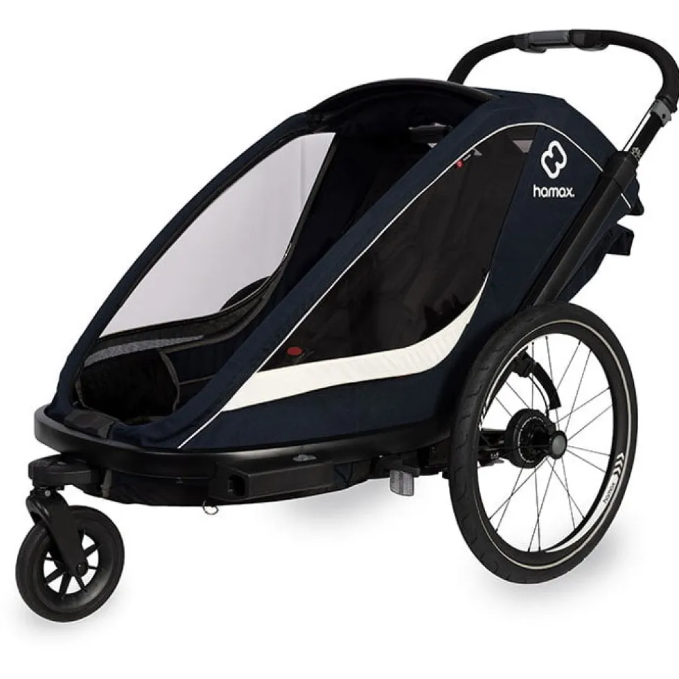Hamax Breeze Fietskar voor 2 Kinder - Incl. dissel en buggywiel - zwart