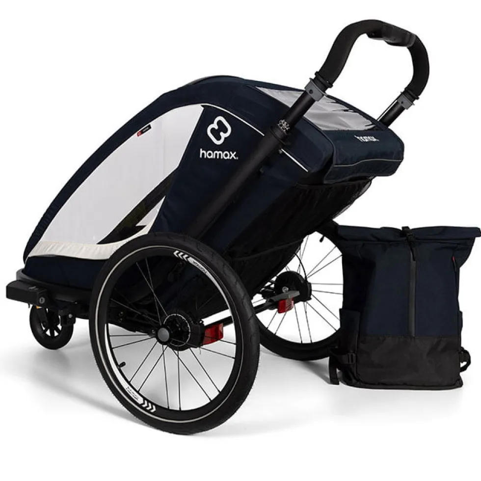 Hamax Breeze Fietskar voor 2 Kinder - Incl. dissel en buggywiel - zwart