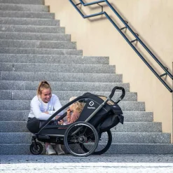 Hamax Breeze Fietskar voor 2 Kinder - Incl. dissel en buggywiel - zwart