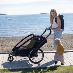 Hamax Breeze Fietskar voor 2 Kinder - Incl. dissel en buggywiel - Navy/Cream