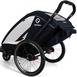 Hamax Breeze Fietskar voor 2 Kinder - Incl. dissel en buggywiel - Navy/Cream