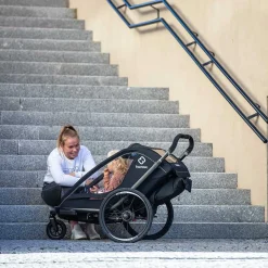 Kinderkarren < Hamax Breeze One Fietskar voor 1 Kind - Incl. dissel en buggywiel - zwart