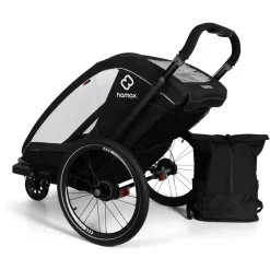 Kinderkarren < Hamax Breeze One Fietskar voor 1 Kind - Incl. dissel en buggywiel - zwart