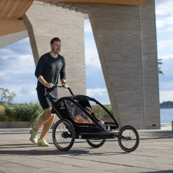 Kinderkarren < Hamax Breeze One Fietskar voor 1 Kind - Incl. dissel en buggywiel - zwart