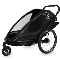 Kinderkarren < Hamax Breeze One Fietskar voor 1 Kind - Incl. dissel en buggywiel - zwart