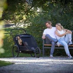 Kinderkarren < Hamax Breeze One Fietskar voor 1 Kind - Incl. dissel en buggywiel - zwart