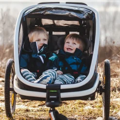 Hamax Outback Bike Trailer for 2 Kids - red / black