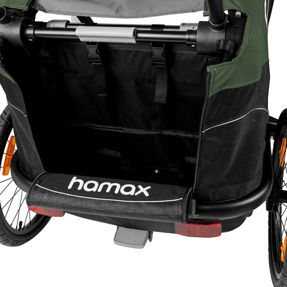 Kinderkarren < Hamax Outback Bike Trailer for 2 Kids - green / black