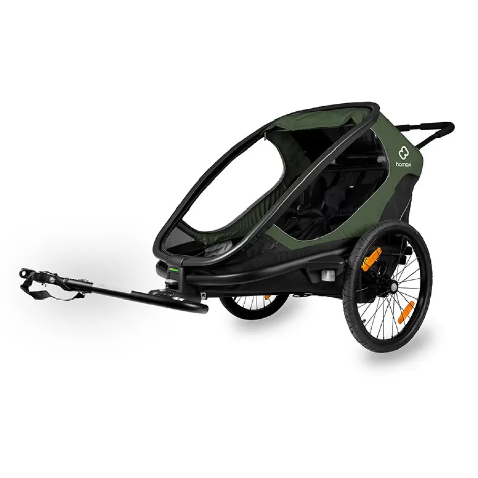 Kinderkarren < Hamax Outback Bike Trailer for 2 Kids - green / black